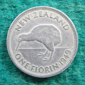 New Zealand 1949 Florin King George VI Coin