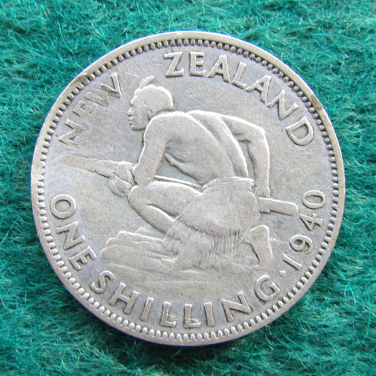 New Zealand 1940 Shilling King George VI Coin