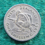 New Zealand 1957 Shilling Queen Elizabeth II Coin