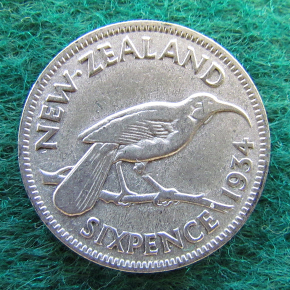 New Zealand 1934 Sixpence King George V Coin