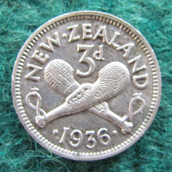 New Zealand 1936 Threepence King George V Coin