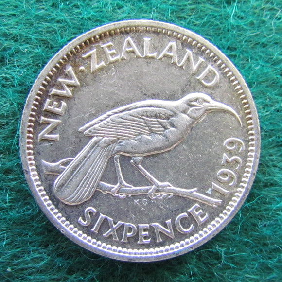 New Zealand 1939 Sixpence  King George VI Coin