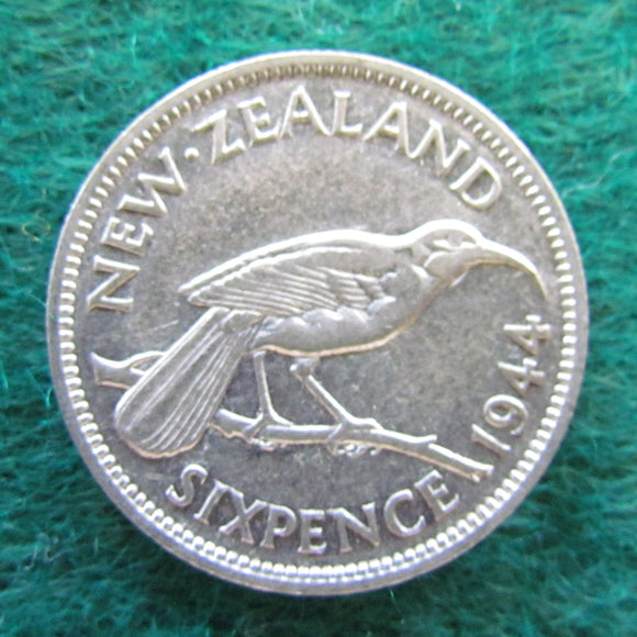 New Zealand 1944 Sixpence  King George VI Coin