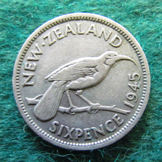 New Zealand 1945 Sixpence  King George VI Coin