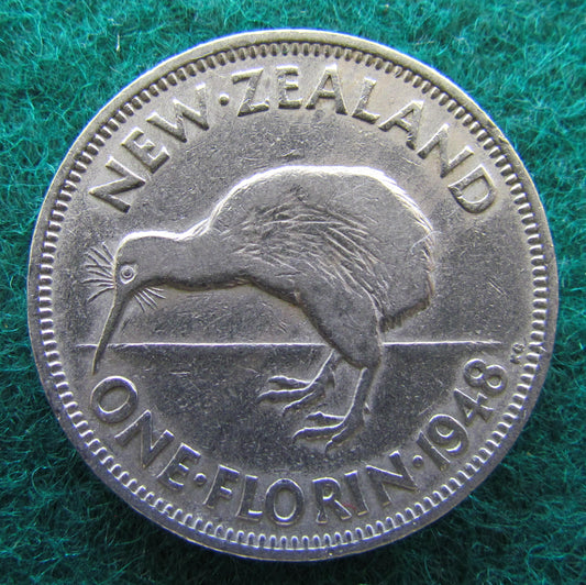 New Zealand 1948 Florin King George VI Coin