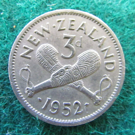 New Zealand 1952 Threepence King George VI Coin