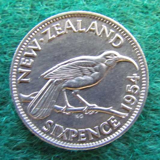 New Zealand 1954 Sixpence Queen Elizabeth II Coin
