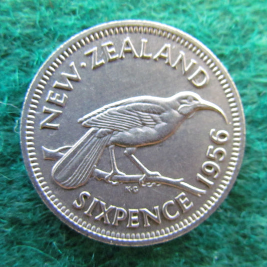New Zealand 1956 Sixpence Queen Elizabeth II Coin