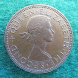 New Zealand 1960 Penny Queen Elizabeth II Coin
