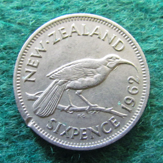 New Zealand 1962 Sixpence Queen Elizabeth II Coin