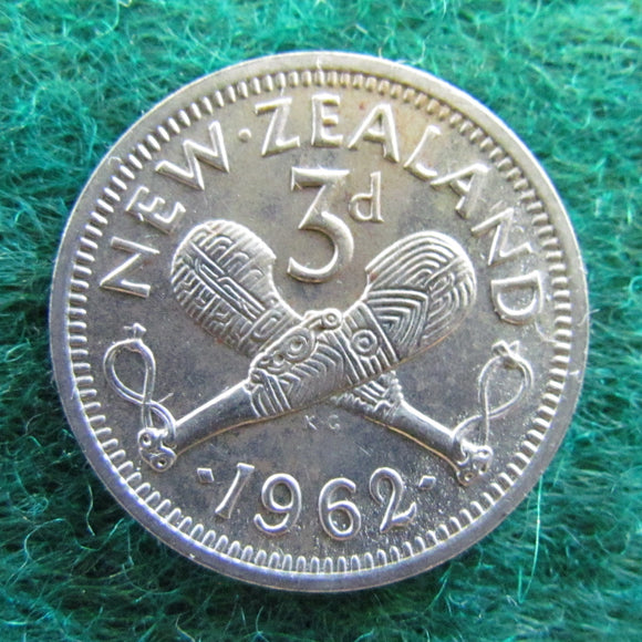 New Zealand 1962 Threepence Queen Elizabeth II Coin