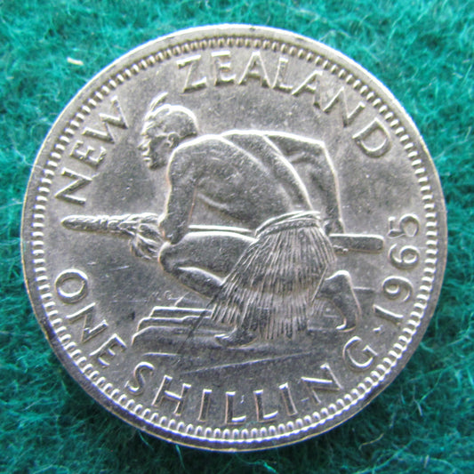 New Zealand 1965 Shilling Queen Elizabeth II Coin