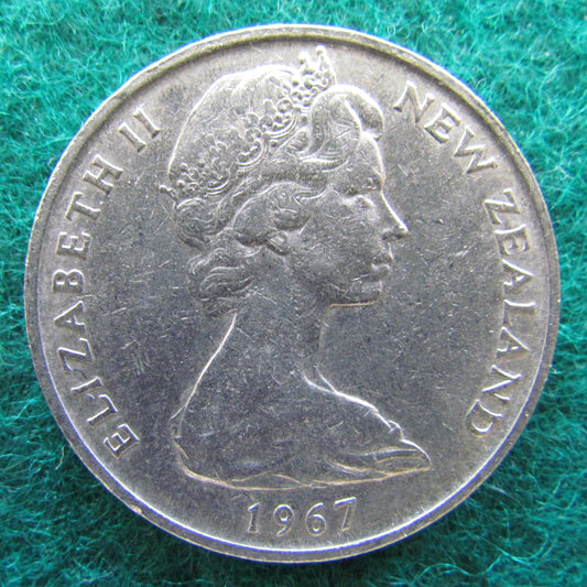 New Zealand 1967 20 Cent Queen Elizabeth Coin