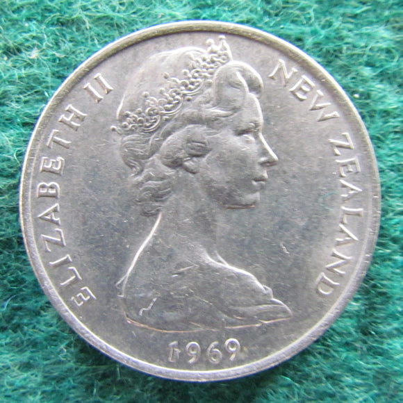 New Zealand 1969 10 Cent Queen Elizabeth Coin