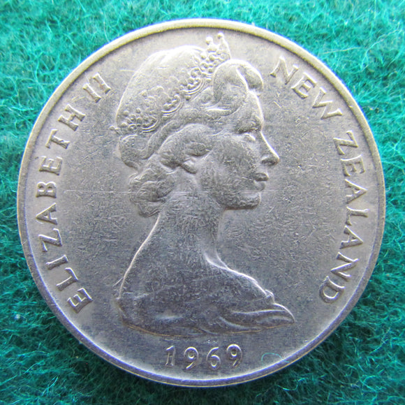 New Zealand 1969 20 Cent Queen Elizabeth Coin