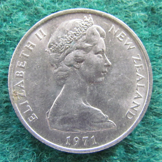 New Zealand 1971 10 Cent Queen Elizabeth Coin