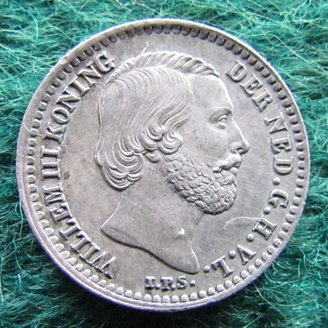 Netherlands 1863 10 Cents King Willem III Coin