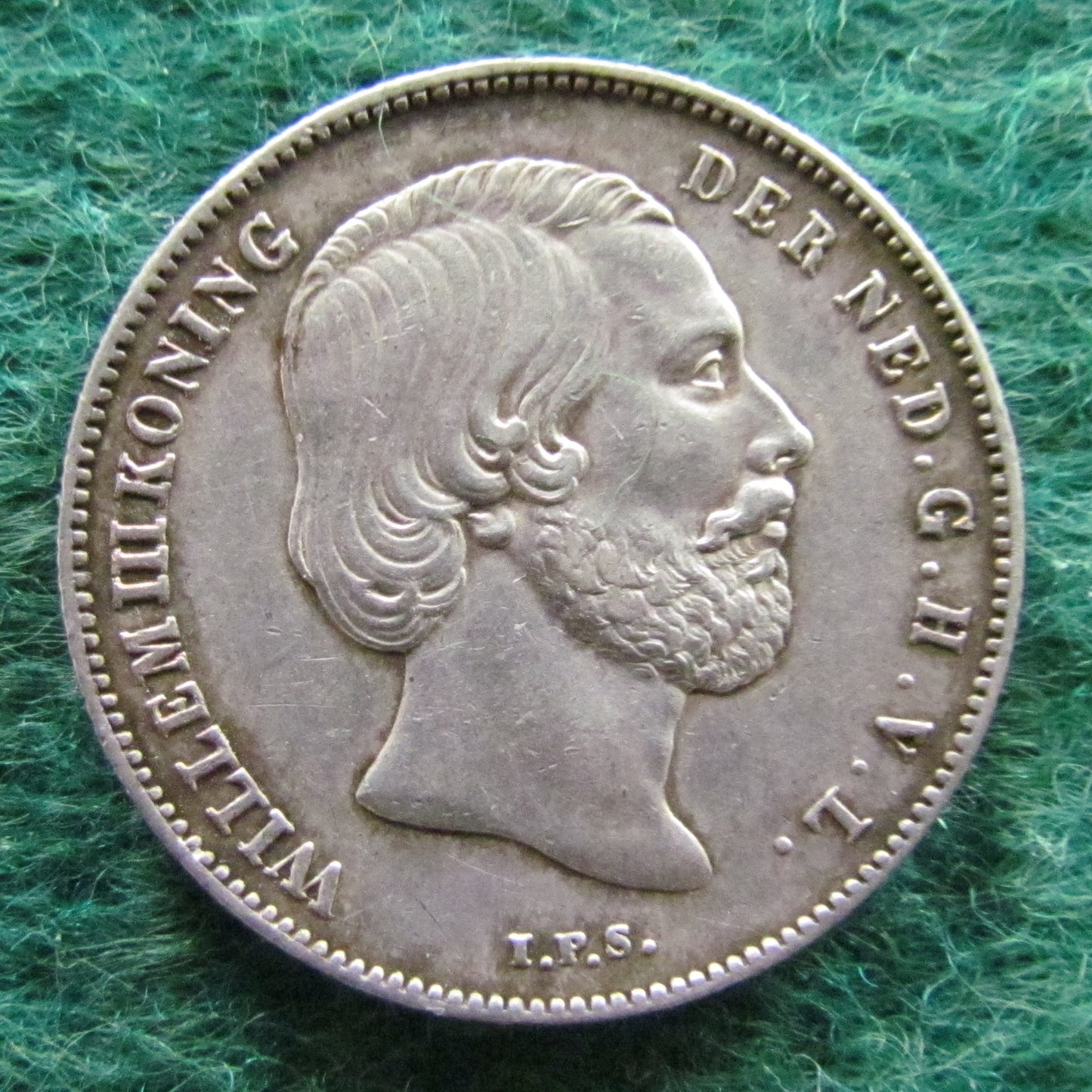 Netherlands 1863 1/2 Guilder King William III Coin - Circulated