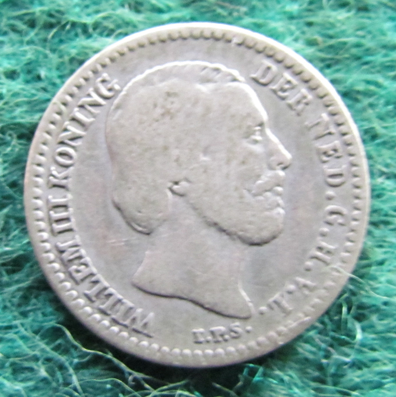 Netherlands 1877 10 Cents King Willem III Coin