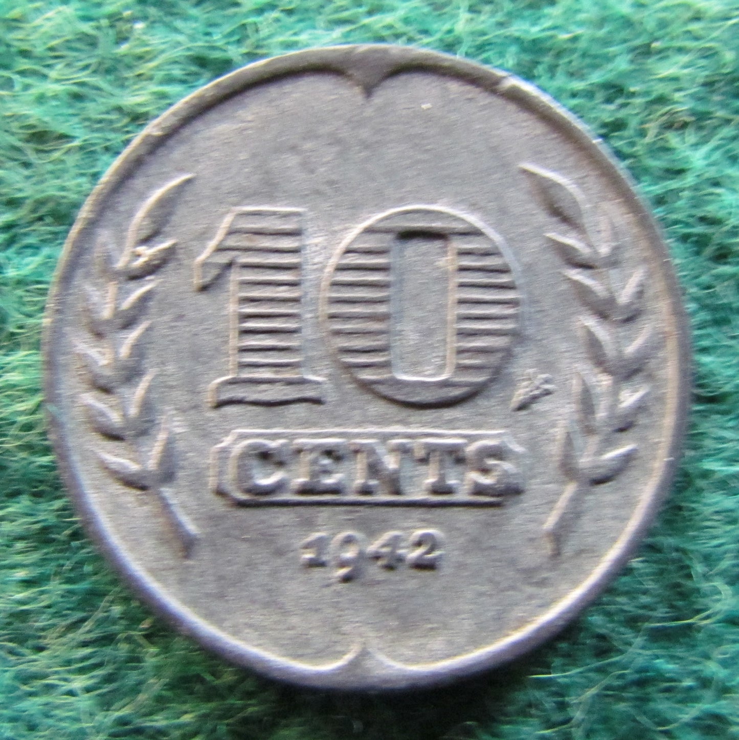 Netherlands 1942 10 Cent Coin - WWII Currency - Circulated