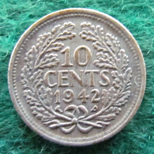Netherlands 1942 10 Cent Wilhelmina Coin