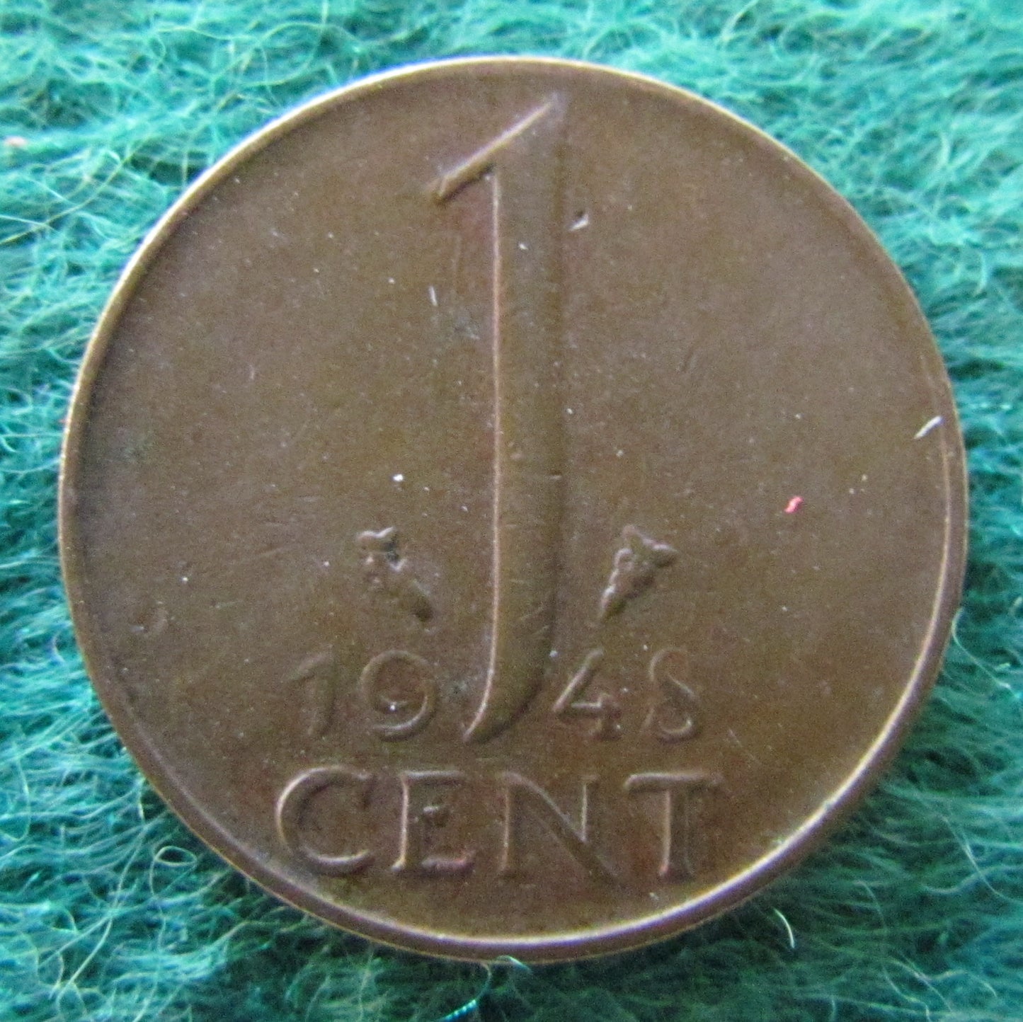 Netherlands 1948 1 Cent Wilhelmina Coin