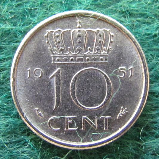 Netherlands 1951 10 Cent Juliana Coin