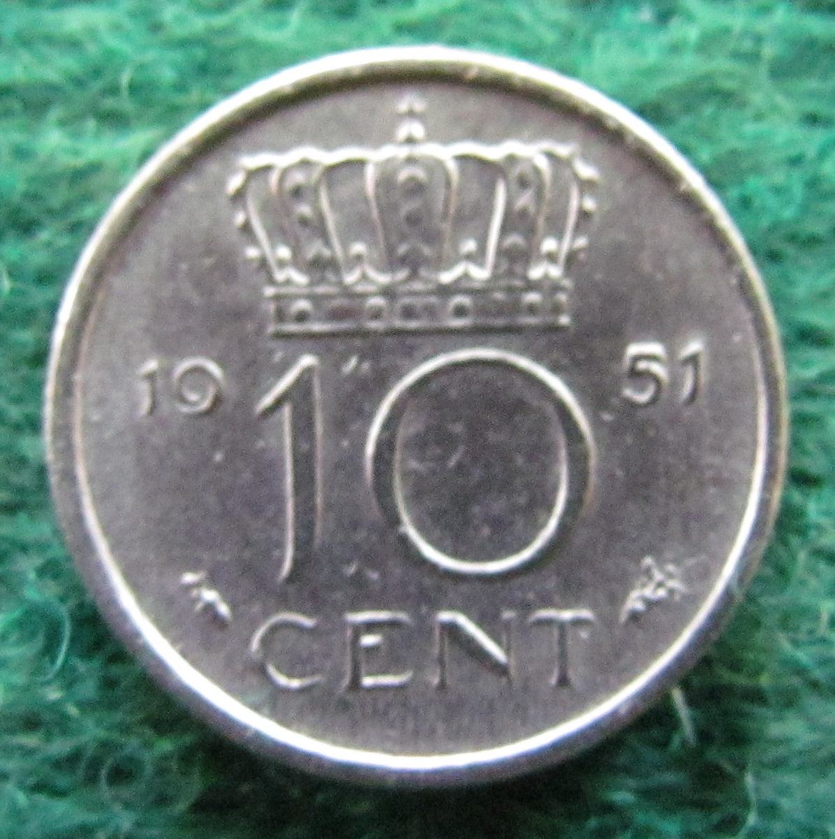 Netherlands 1951 10 Cent Juliana Coin
