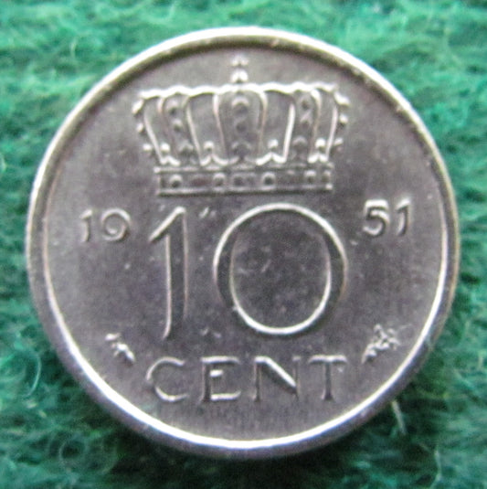 Netherlands 1951 10 Cent Juliana Coin