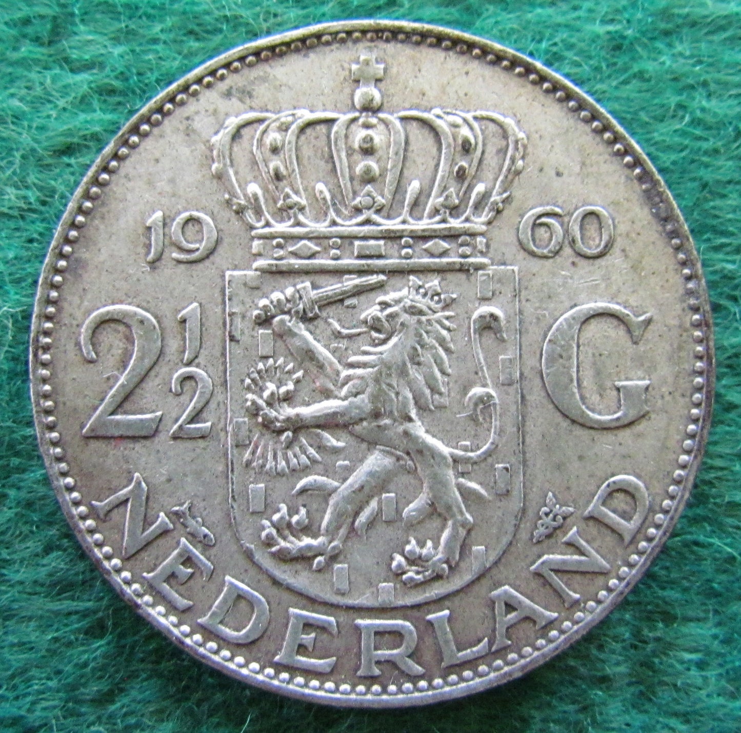 Netherlands 1960 2 1/2 Gulden Juliana Coin