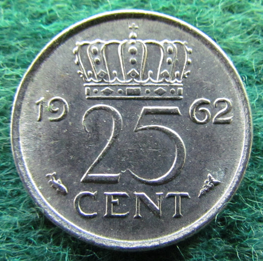 Netherlands 1962 25 Cent Juliana Coin