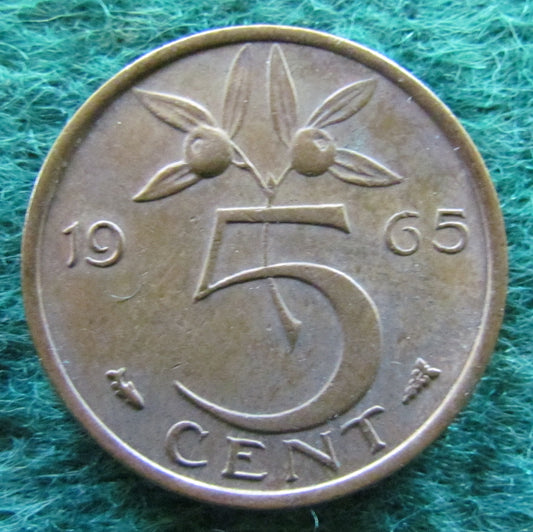 Netherlands 1965 5 Cent Juliana Coin