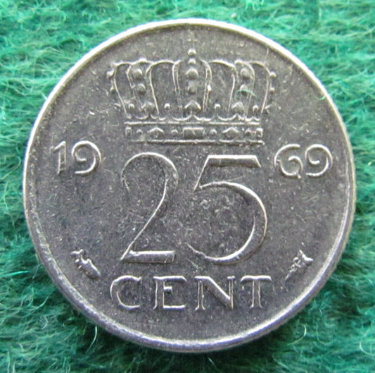 Netherlands 1969 25 Cent Juliana Coin