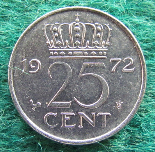 Netherlands 1972 25 Cent Juliana Coin