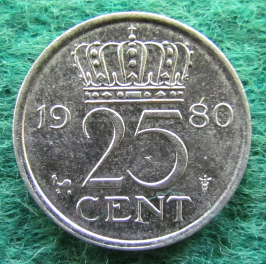 Netherlands 1980 25 Cent Juliana Coin