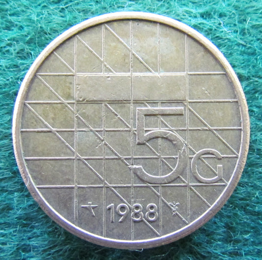 Netherlands 1988 5 Gulden Beatrix Coin