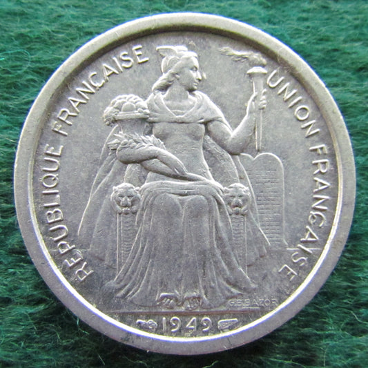 Nouvelle Caledonie 1949 2 Franc Coin - Circulated