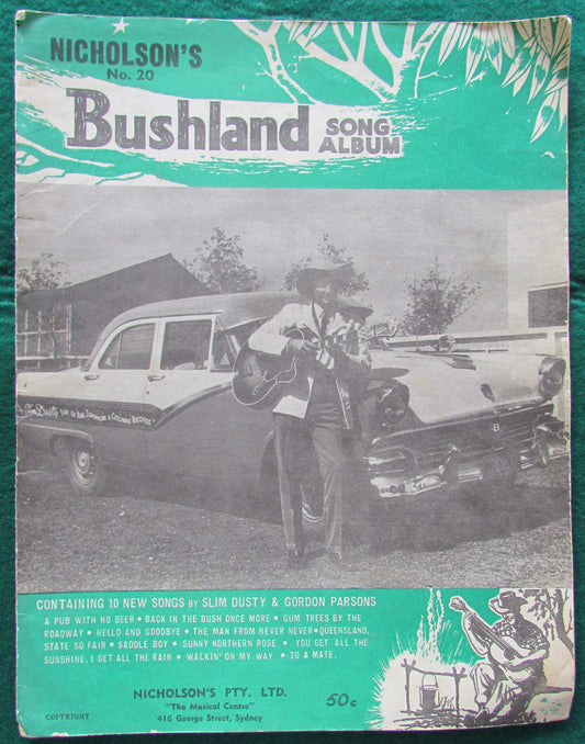 Nicholson's 20th Bushland Song Album Featuring Slim Dusty 1958