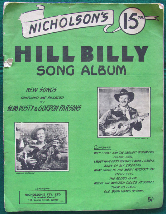 Nicholson's 15th Hillbilly Song Album Featuring Slim Dusty 1954