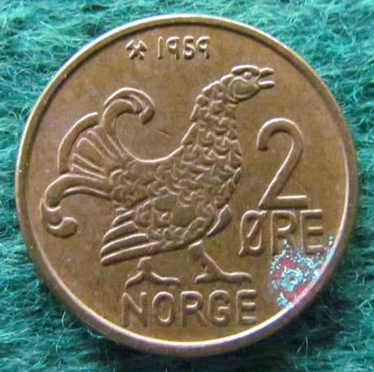 Norway 1959 2 Ore Coin - Circulated