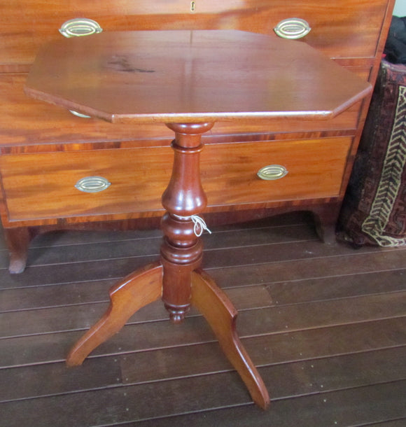 Australian Red Cedar Turned Column Wine Table With Canted Corners c1860