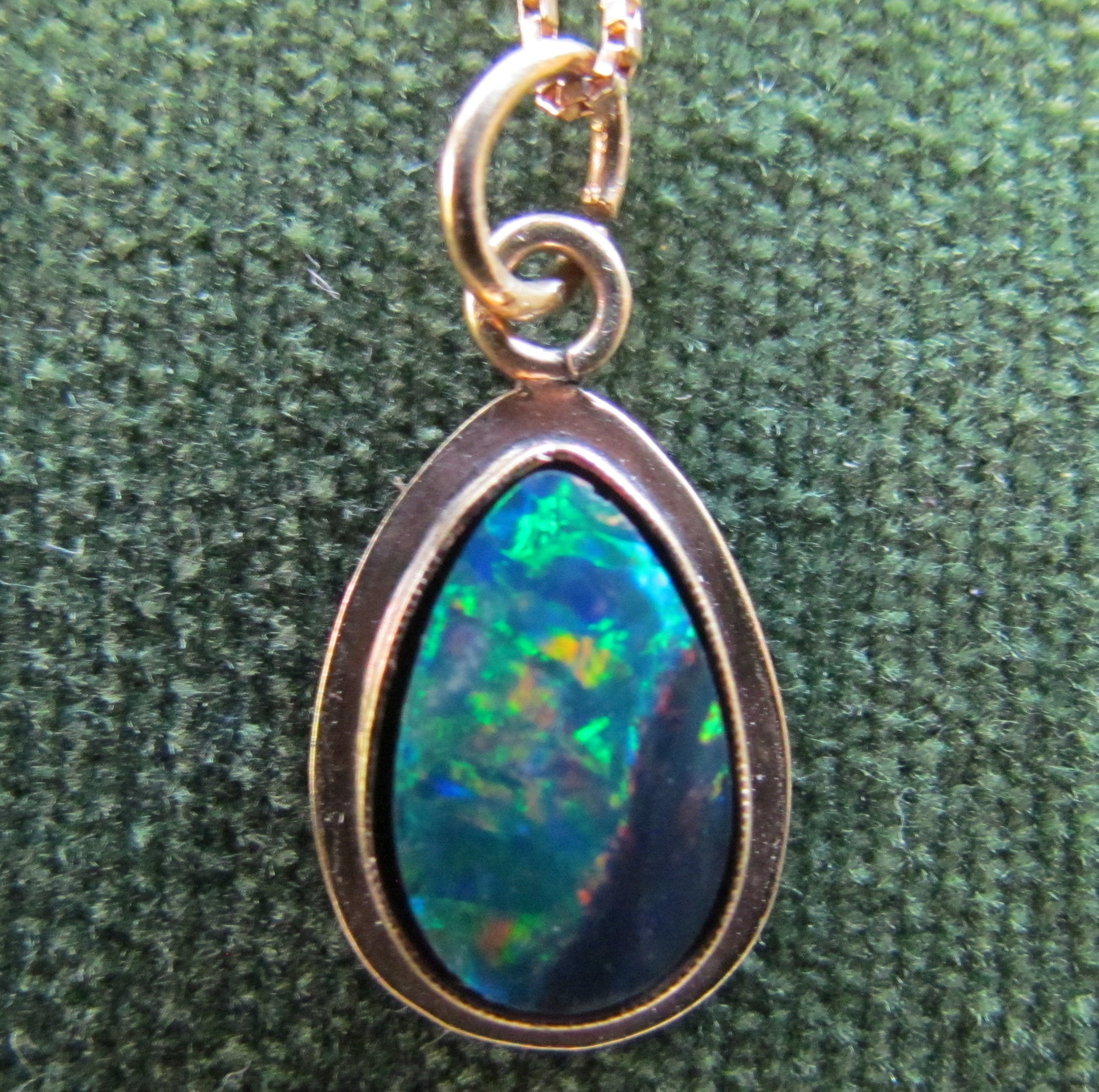 Teardrop Opal Pendant in Multi