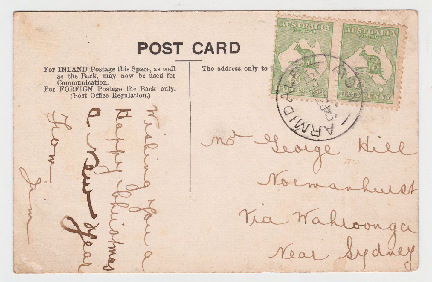 Postcard Racecourse Falls Armidale New South Wales B Weaver Postmarked 1913
