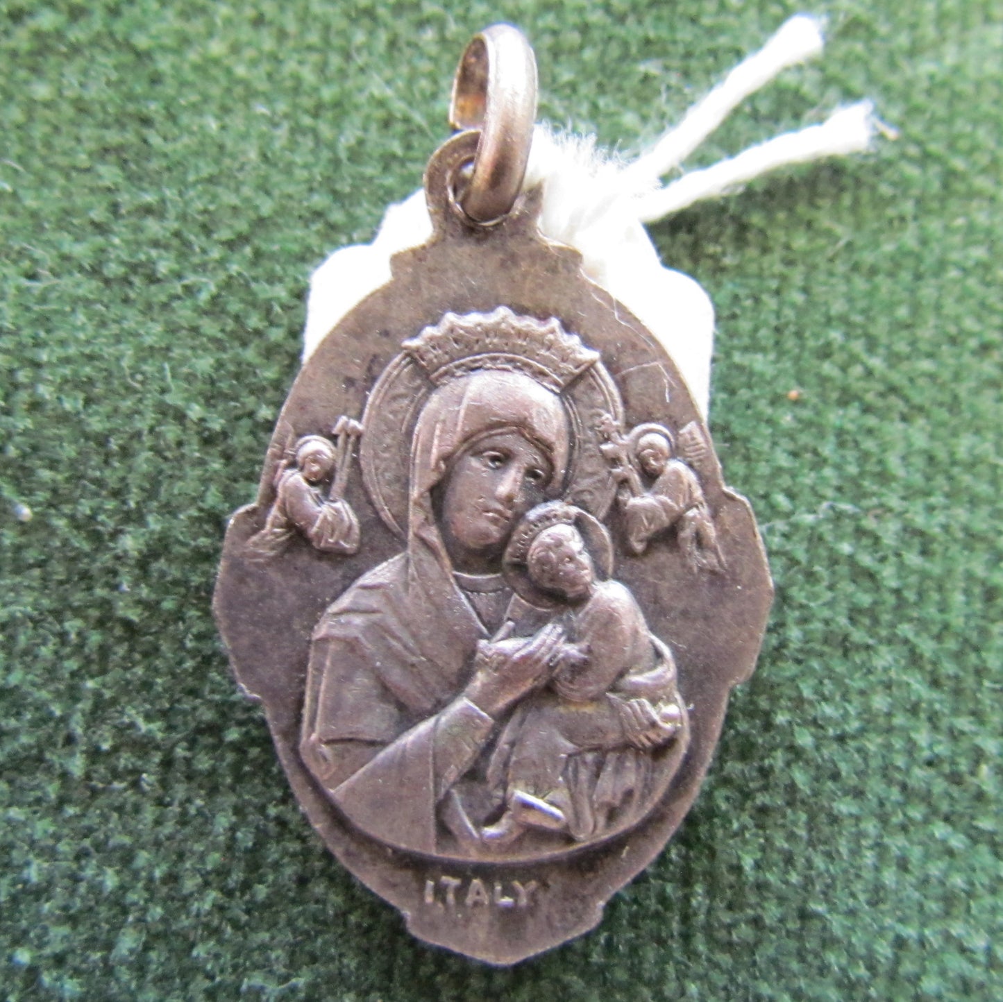 Italian Plated Saint Gerard Pray For Us Double Sided Medallion With Jump Ring