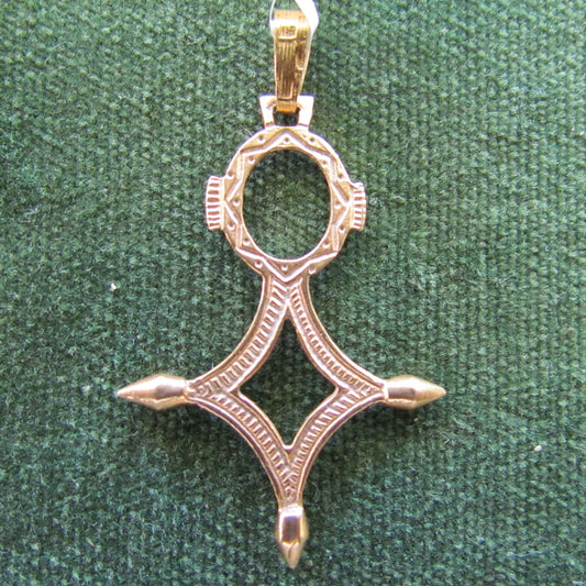 9ct Gold Coptic Style Crucifix Pendant With Bale