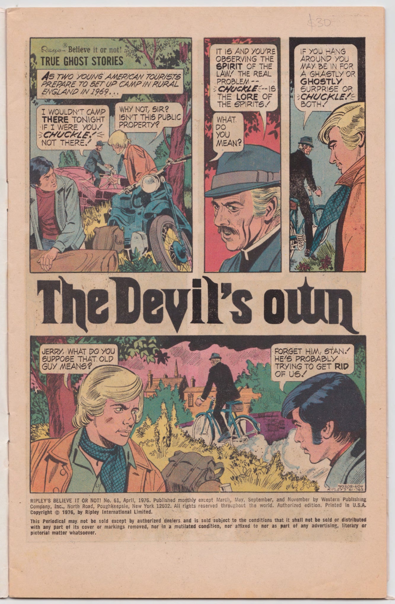 Ripleys Believe It Or Not Comic Book The Devils Own #61 April 1976