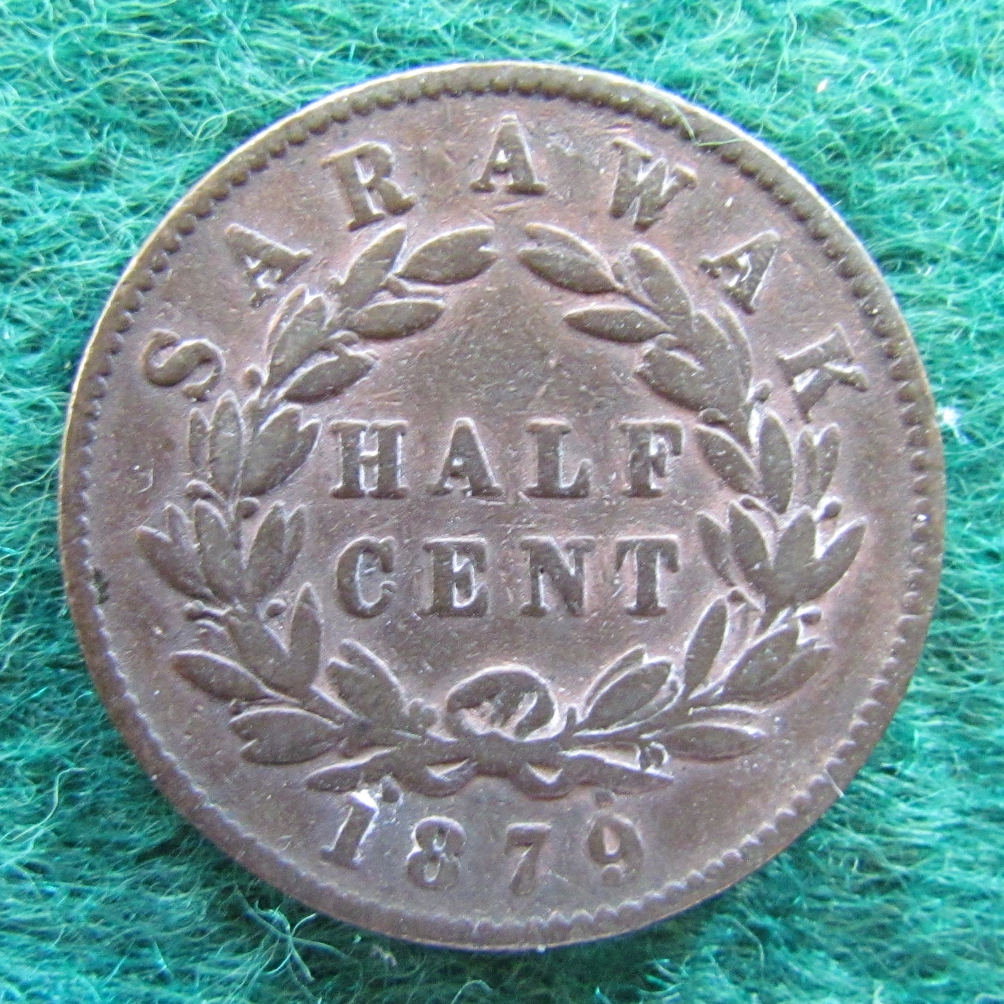 Sarawak 1879 Half Cent Coin C B Brooke Rajah