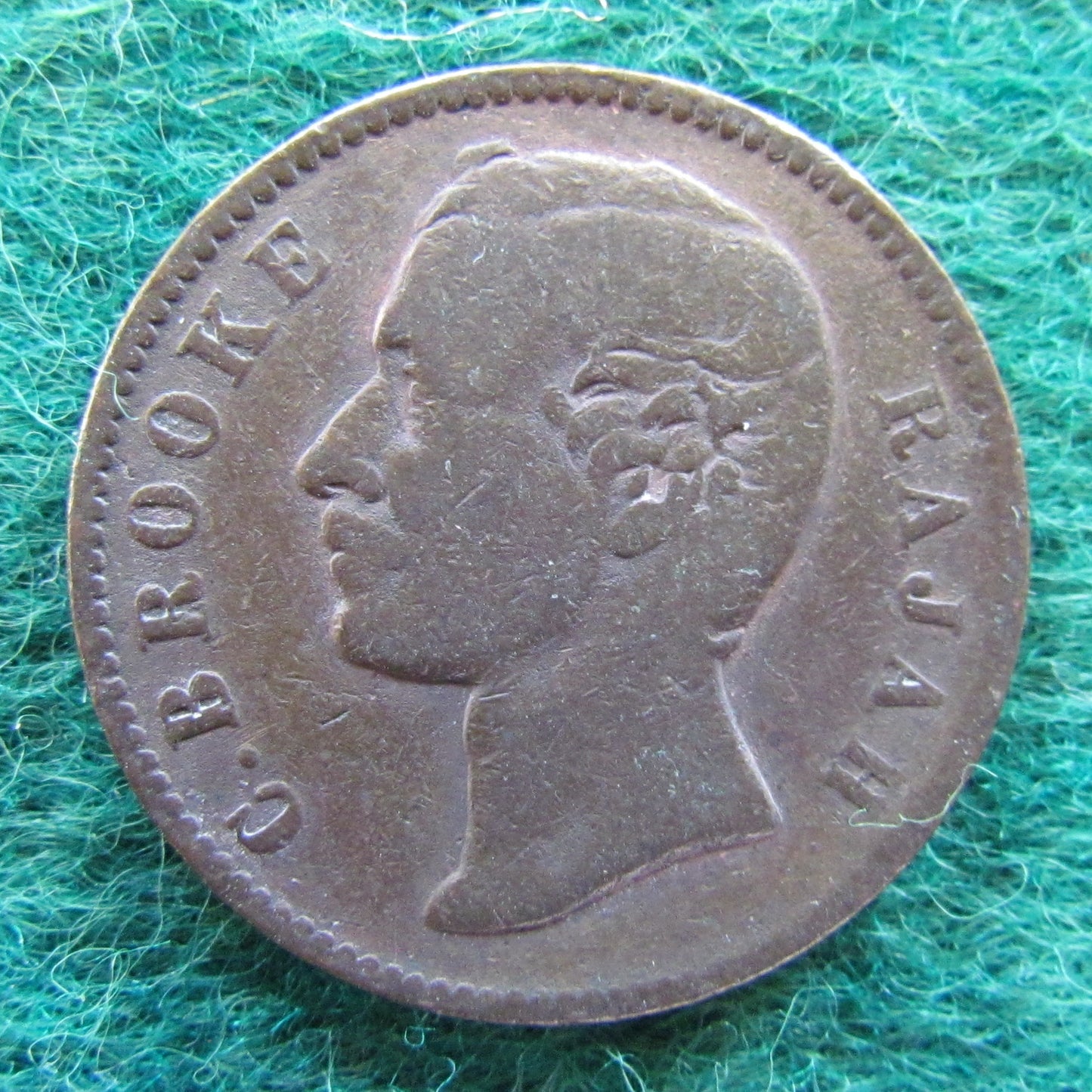 Sarawak 1879 Half Cent Coin C B Brooke Rajah