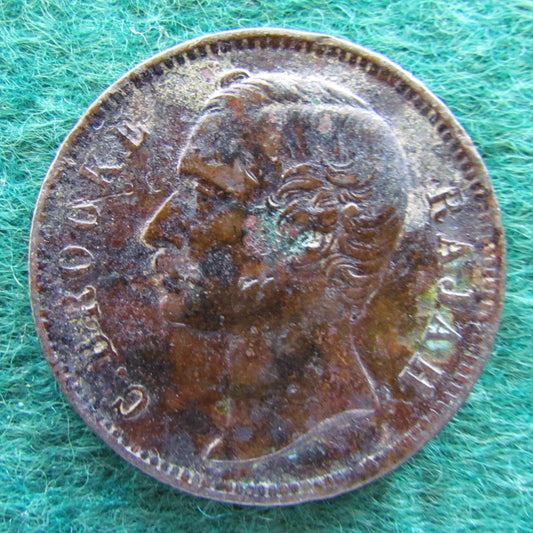 Sarawak 1891 H 1 Cent Coin C Brooke Rajah