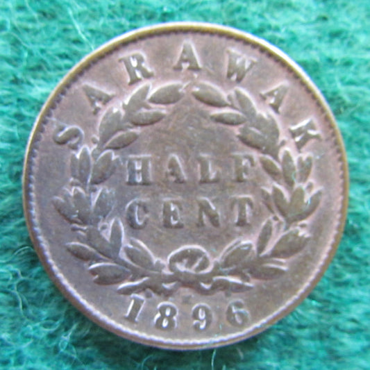 Sarawak 1896 Half Cent Coin C B Brooke Rajah